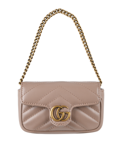 Micro GG Marmont, Leather, Beige, 203887, S, 2*